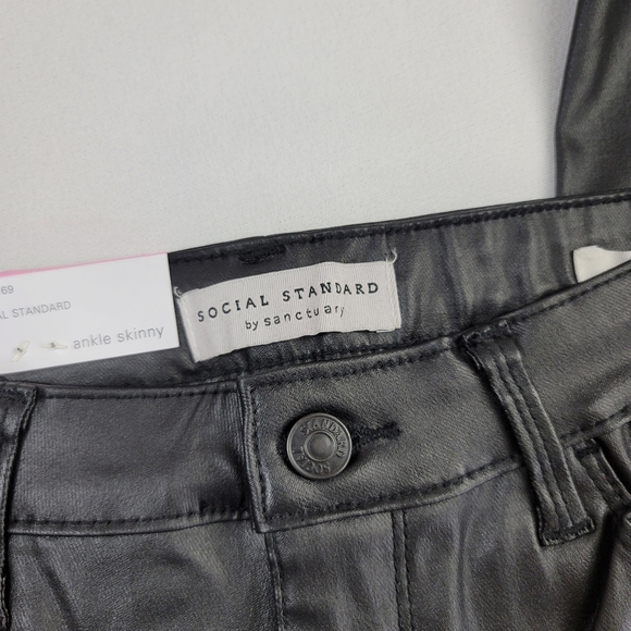 Social Standard By Sanctuary Ankle Skinny Coated Pants Sz 6 - Picture 5 of 13